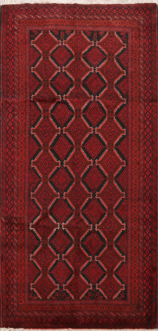 Geometric Balouch Persian Area Rug 4x7