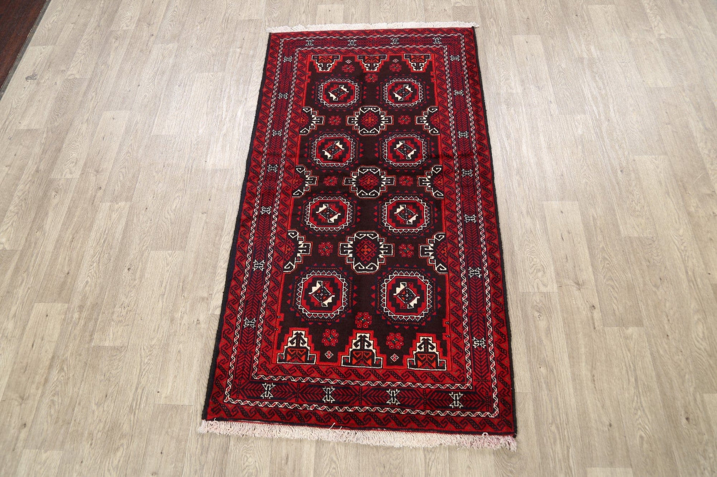 Geometric Balouch Persian Area Rug 3x6