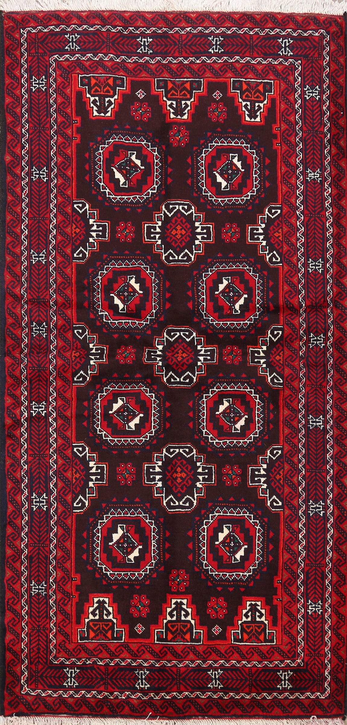 Geometric Balouch Persian Area Rug 3x6