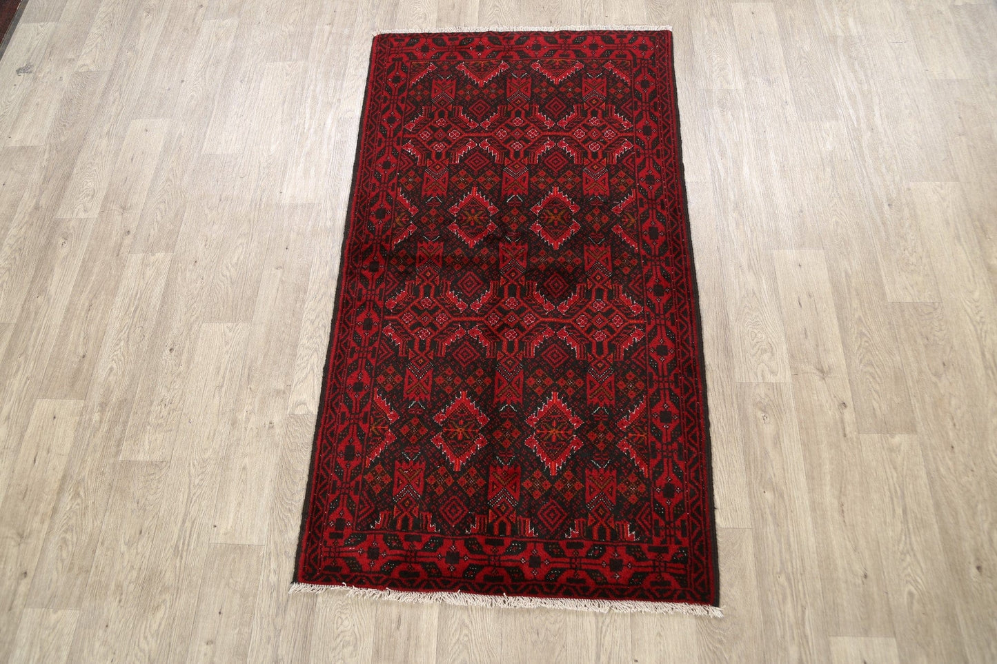 Geometric Balouch Persian Area Rug 3x6