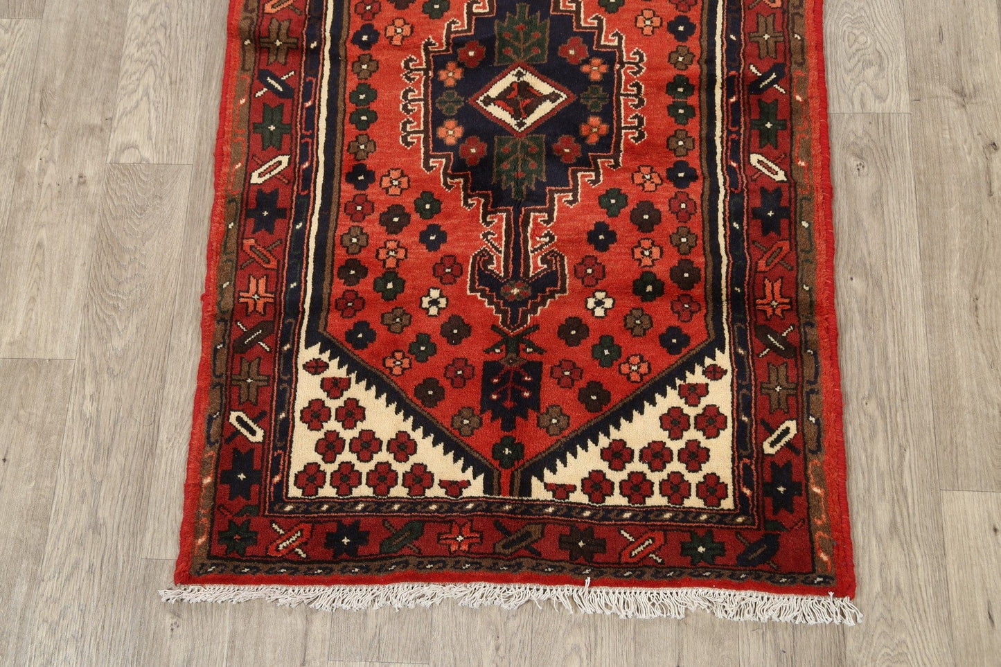 Geometric Hamedan Persian Area Rug 3x5