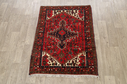 Geometric Hamedan Persian Area Rug 3x5