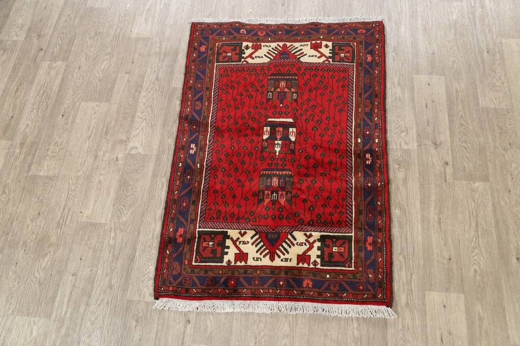 Geometric Hamedan Persian Area Rug 3x5