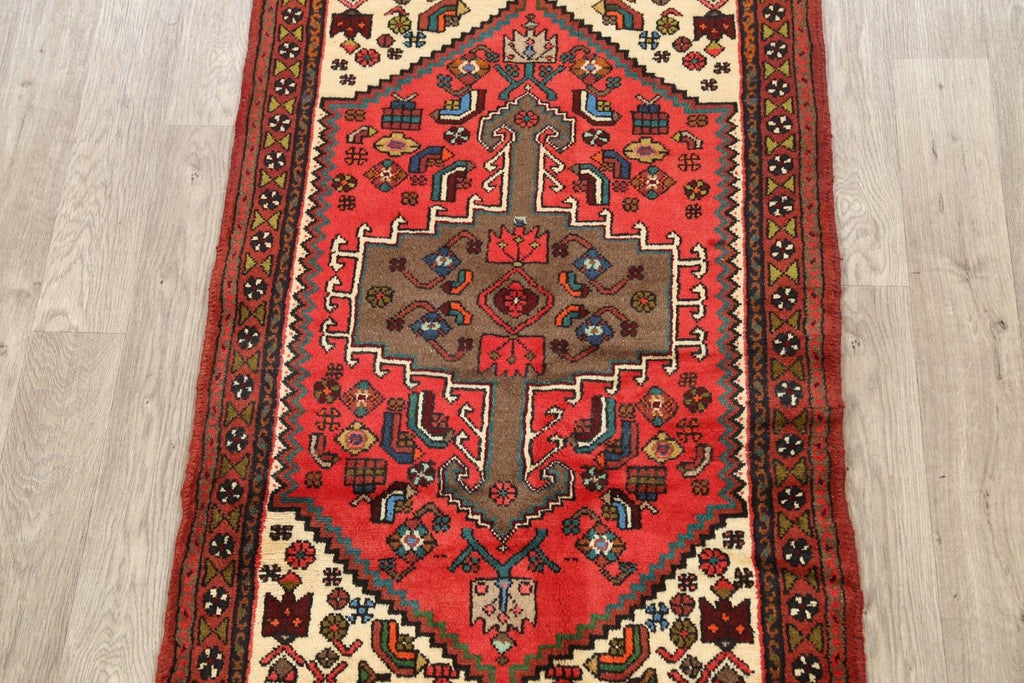 Geometric Hamedan Persian Area Rug 3x5