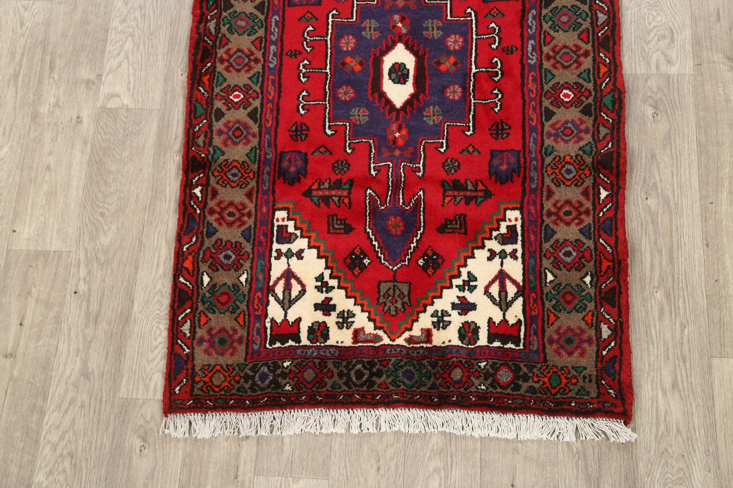 Geometric Hamedan Persian Area Rug 3x5