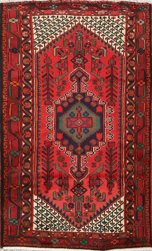 Animal Pictorial Hamedan Persian Area Rug 3x5