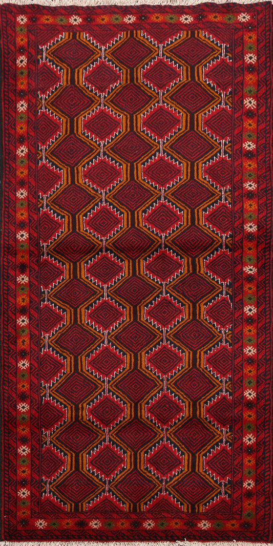 Geometric Balouch Persian Area Rug 3x6