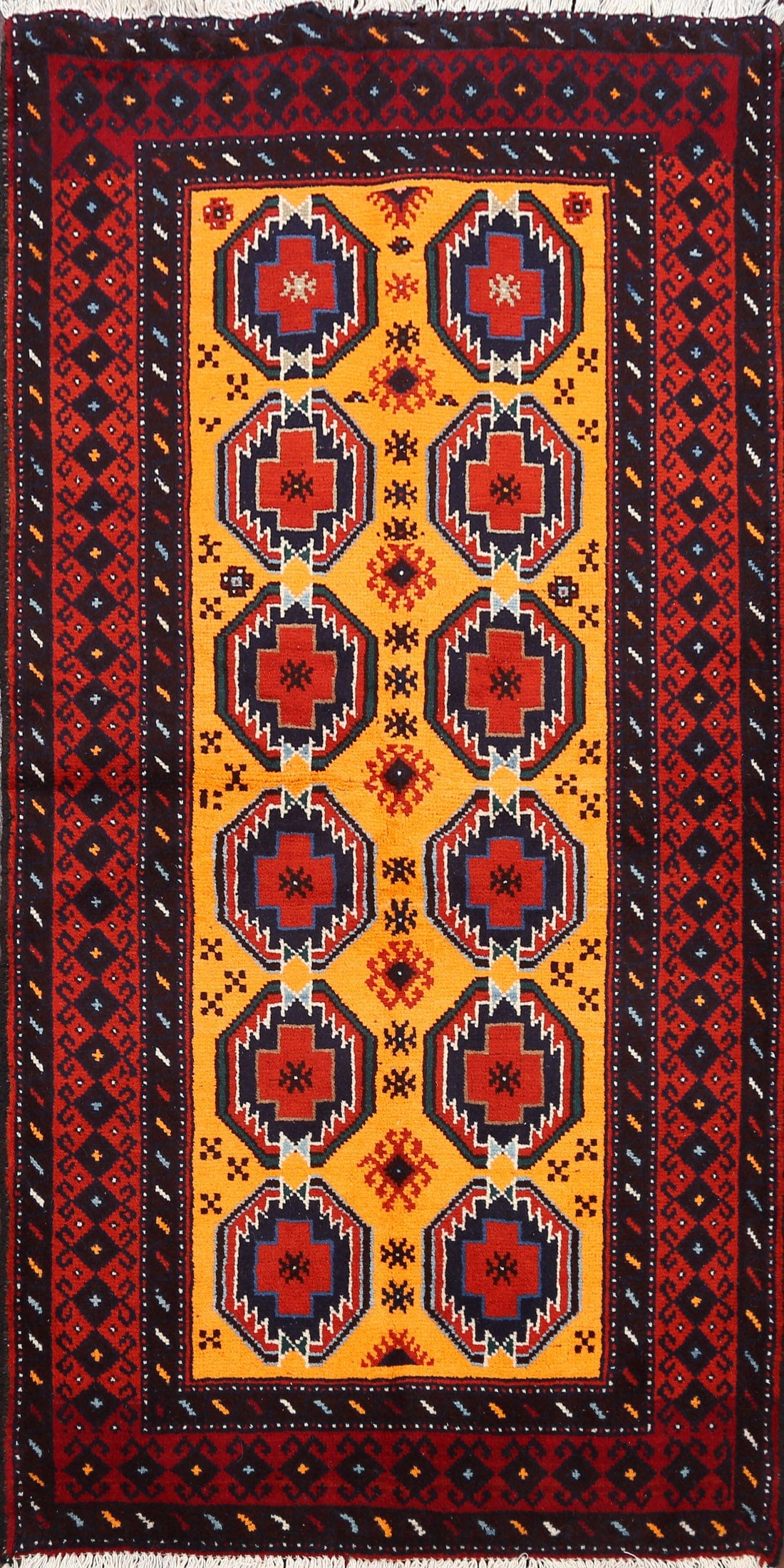 Geometric Balouch Persian Area Rug 3x6