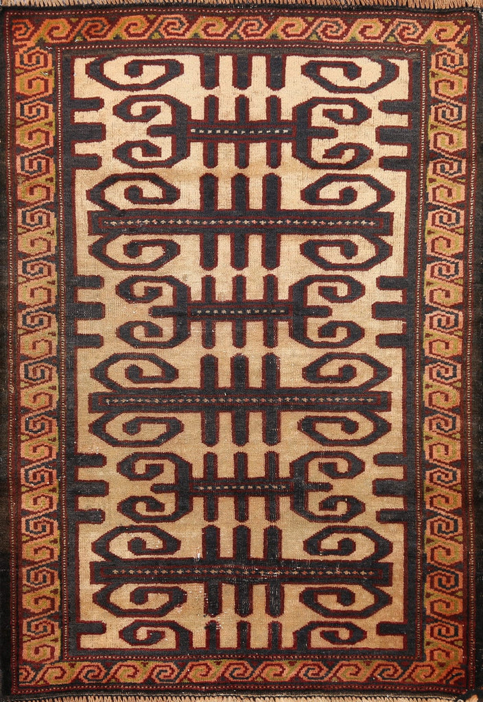 Geometric Balouch Persian Area Rug 3x3