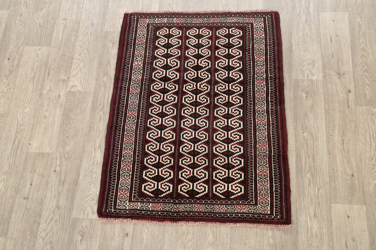 Geometric Balouch Persian Area Rug 3x4