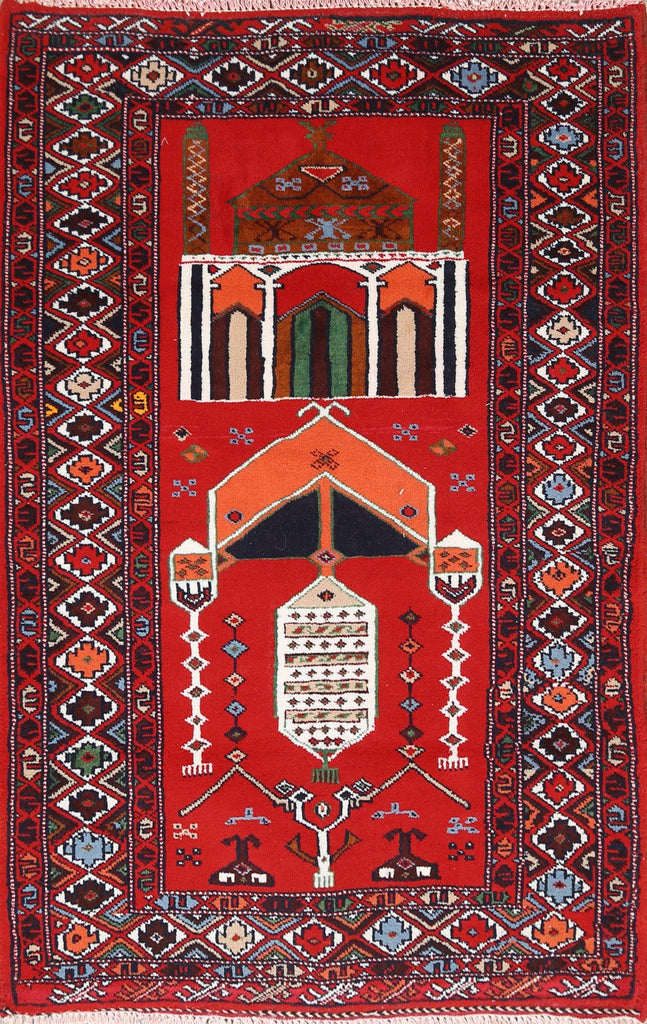 Pictorial Balouch Prayer Persian Area Rug 3x4