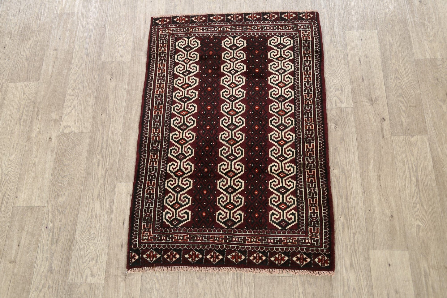 Geometric Balouch Persian Area Rug 3x4