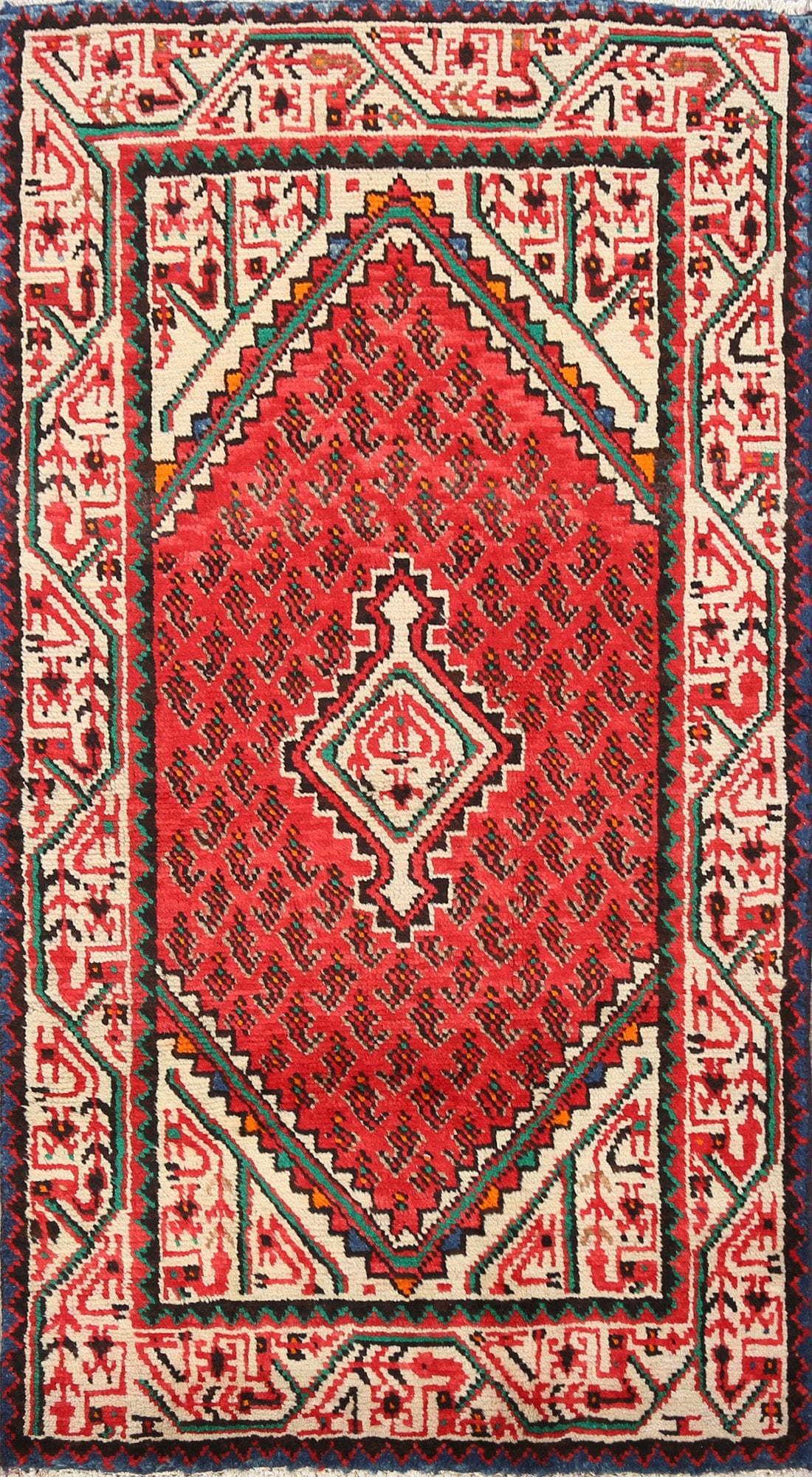 Geometric Boteh Botemir Persian Area Rug 3x4