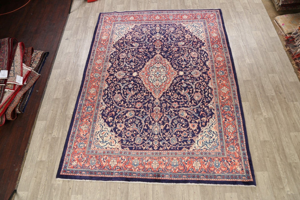 Vegetable Dye Floral Sarouk Persian Area Rug 8x11