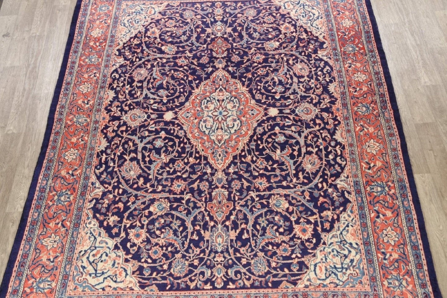 Vegetable Dye Floral Sarouk Persian Area Rug 8x11