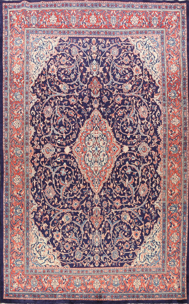 Vegetable Dye Floral Sarouk Persian Area Rug 8x11