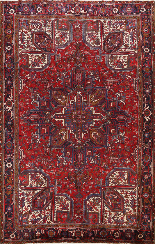 Geometric Heriz Persian Area Rug 9x11