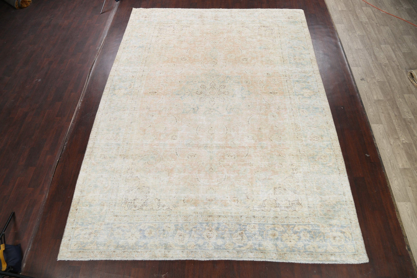 Muted Distressed Kerman Persian Area Rug 10x13