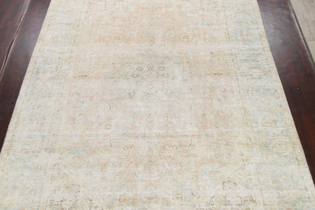 Muted Distressed Kerman Persian Area Rug 10x13