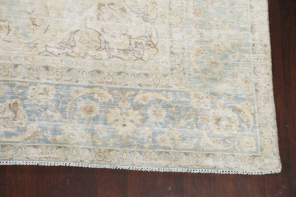 Muted Distressed Kerman Persian Area Rug 10x13