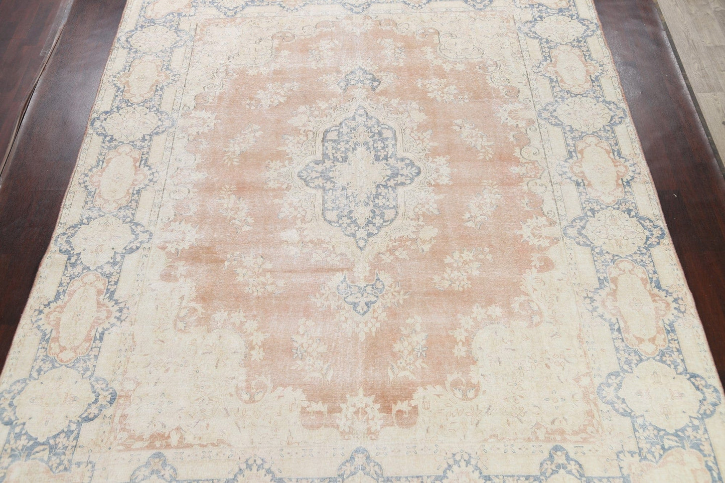 Muted Distressed Kerman Persian Area Rug 10x13