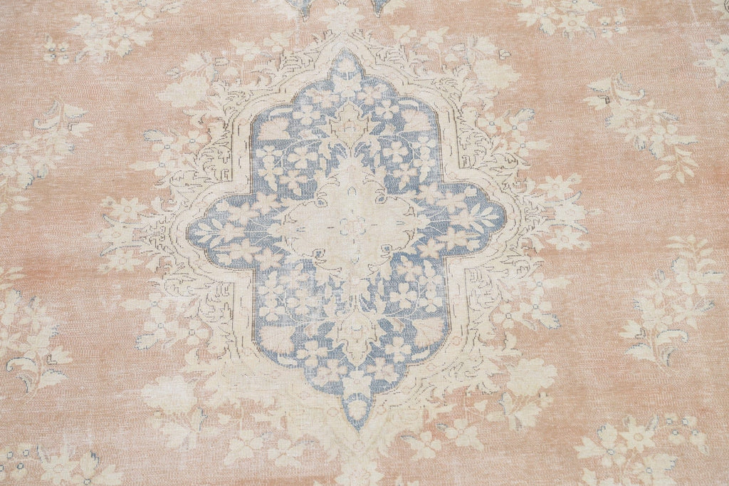 Muted Distressed Kerman Persian Area Rug 10x13