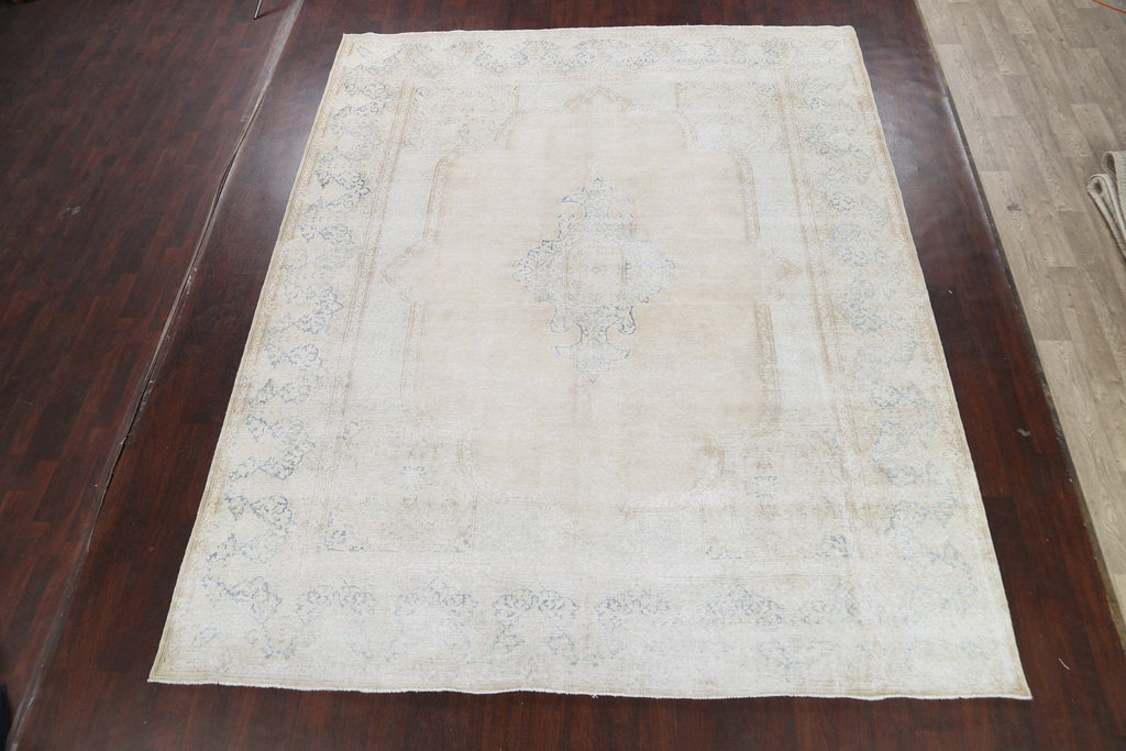 Muted Distressed Kerman Persian Area Rug 10x12