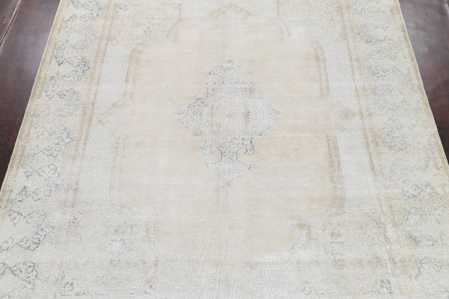 Muted Distressed Kerman Persian Area Rug 10x12