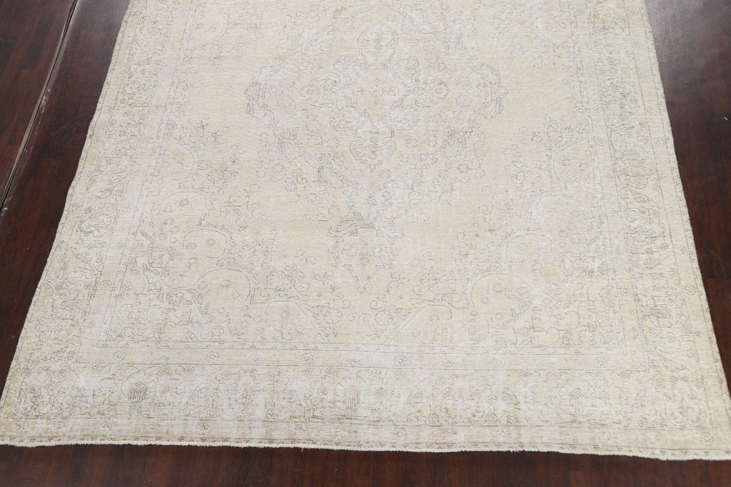 Muted Distressed Tabriz Persian Area Rug 9x12