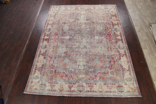 Muted Distressed Kashmar Persian Area Rug 9x12