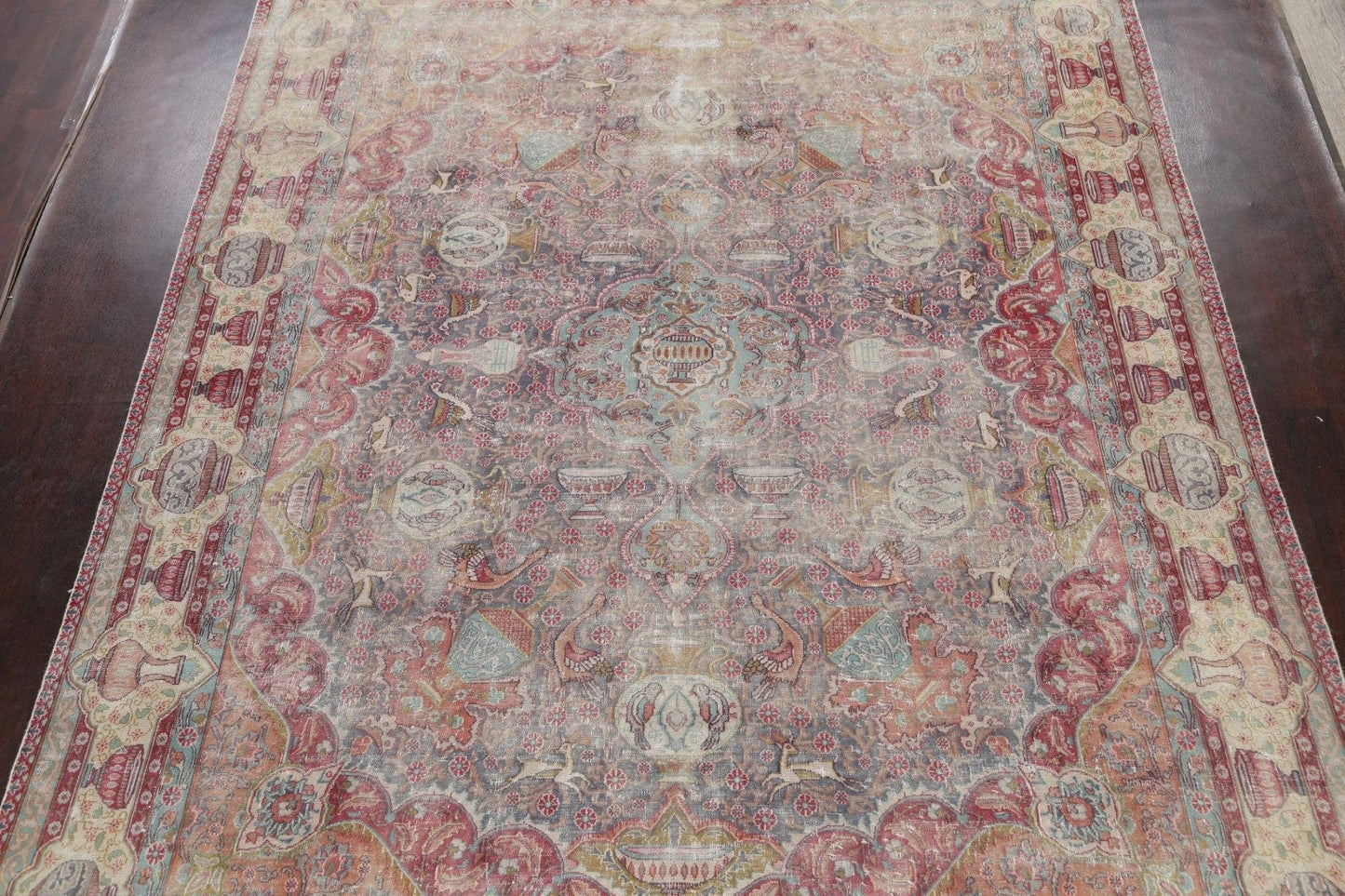 Muted Distressed Kashmar Persian Area Rug 9x12