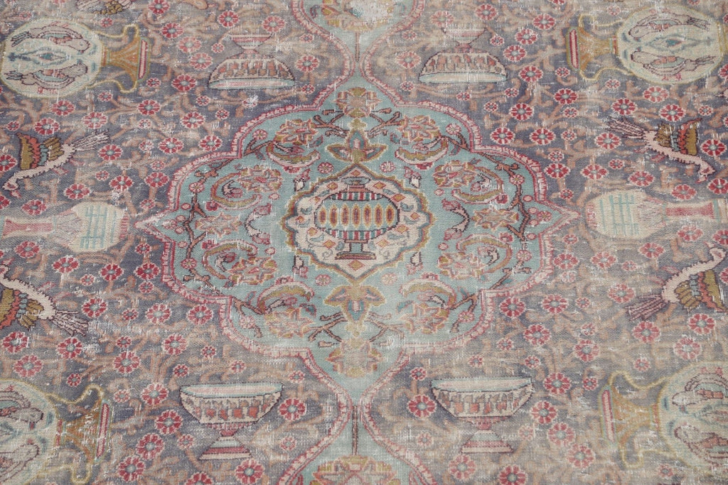 Muted Distressed Kashmar Persian Area Rug 9x12