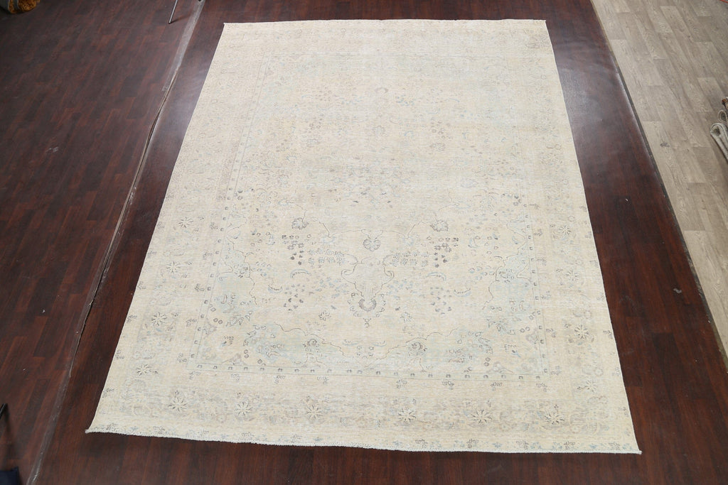 Muted Distressed Tabriz Persian Area Rug 10x12