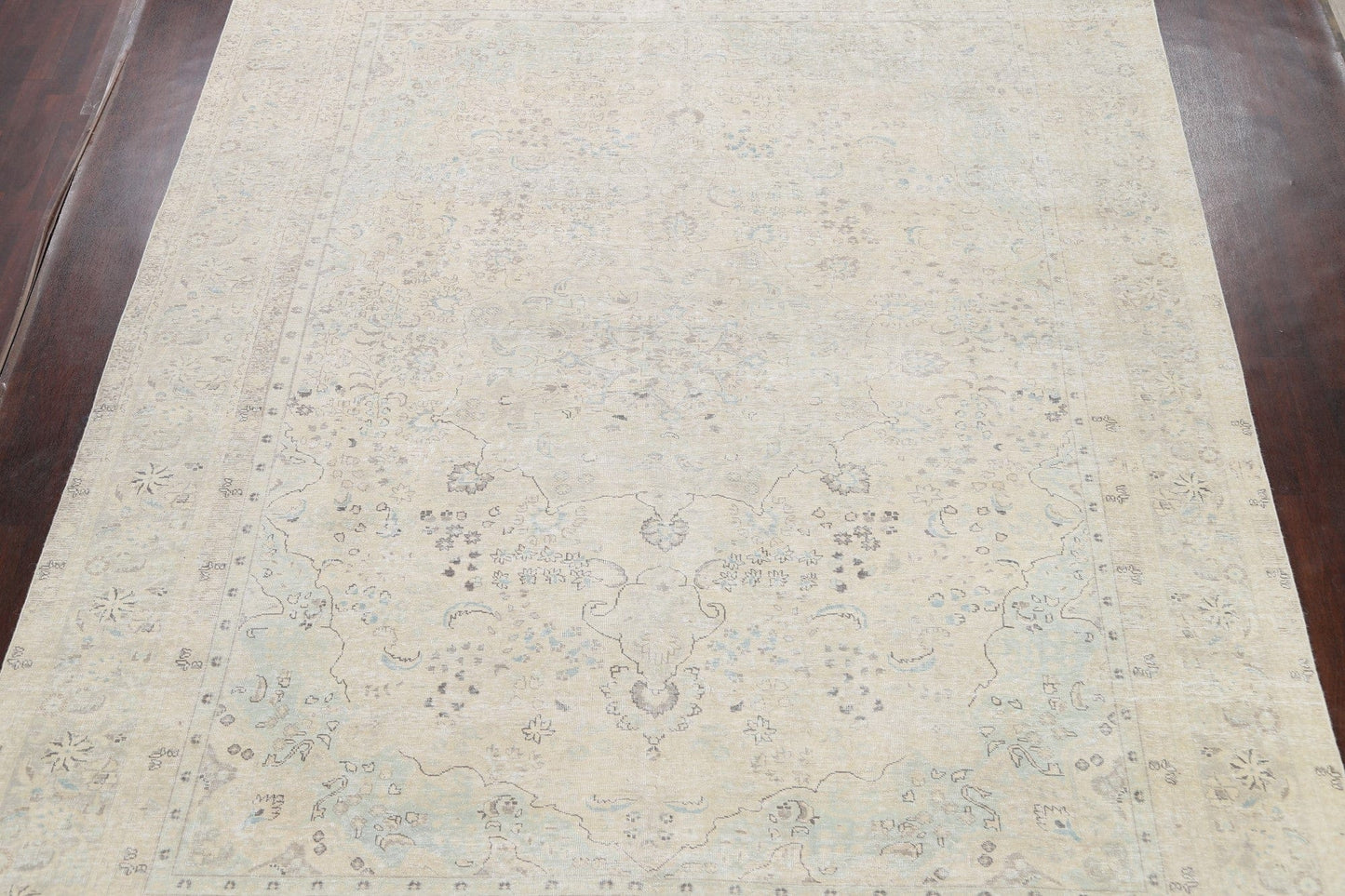 Muted Distressed Tabriz Persian Area Rug 10x12