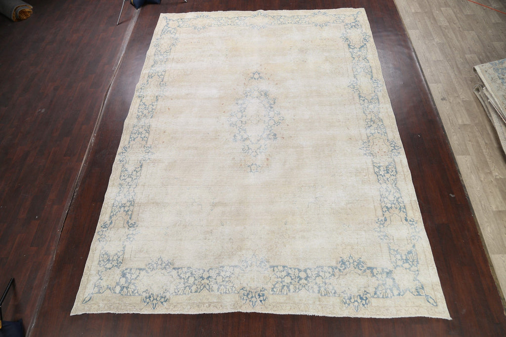 Muted Distressed Tabriz Persian Area Rug 10x13