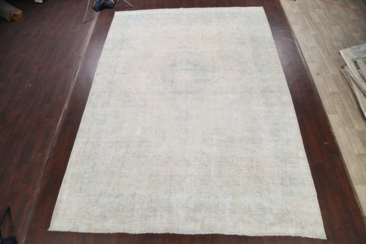 Muted Distressed Kerman Persian Area Rug 10x13