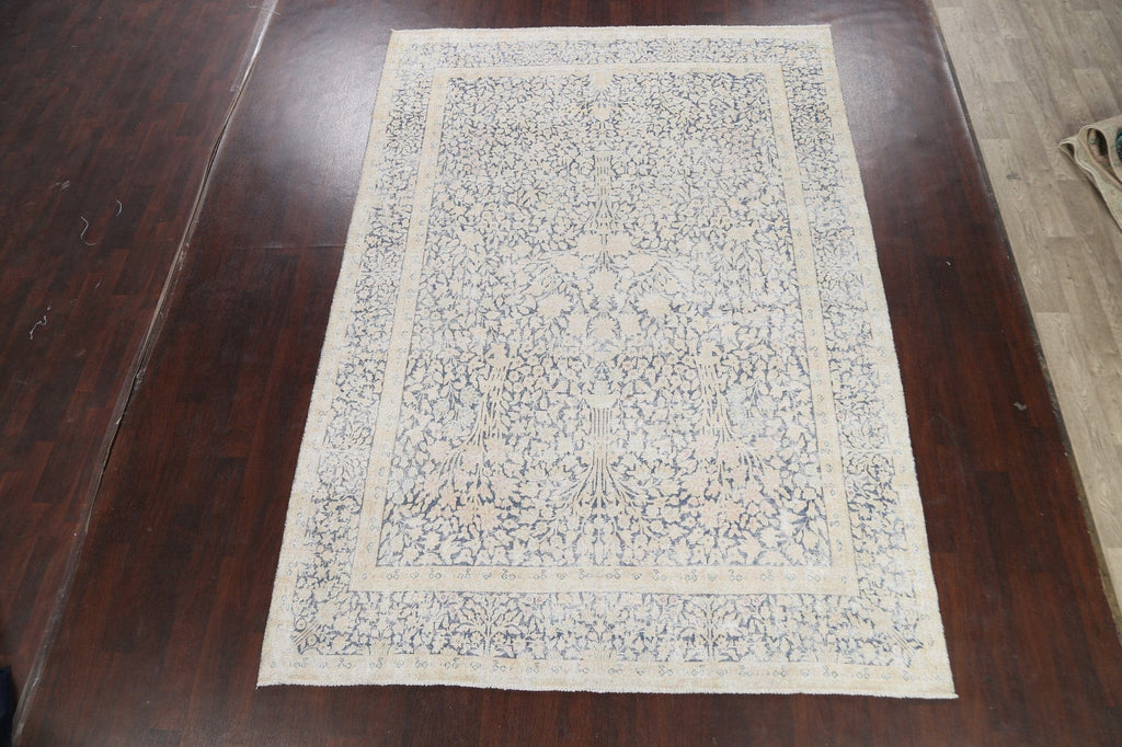 Muted Distressed Kerman Persian Area Rug 8x11