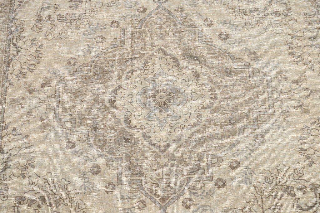 Muted Distressed Tabriz Persian Area Rug 6x9