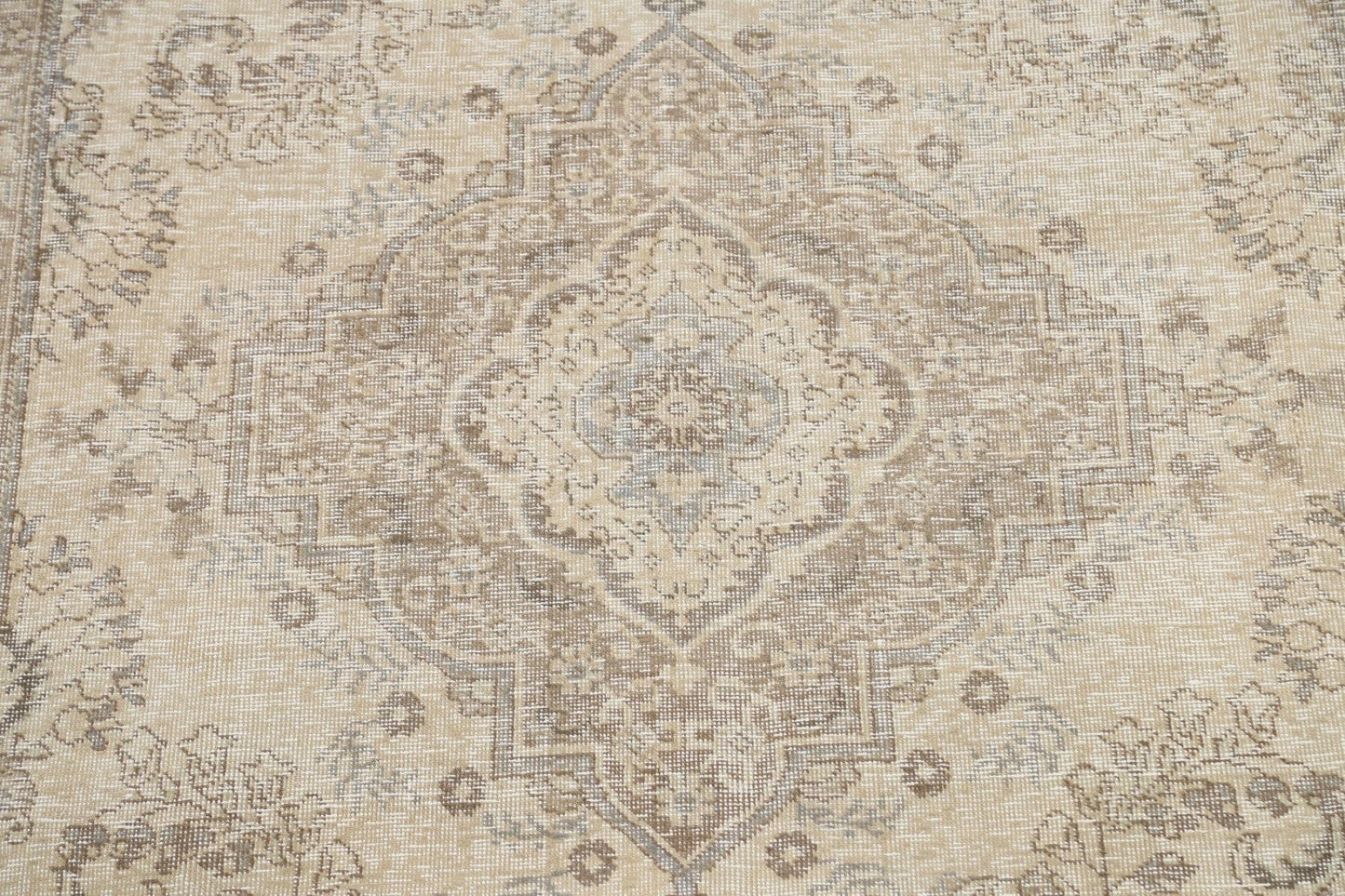 Muted Distressed Tabriz Persian Area Rug 6x9