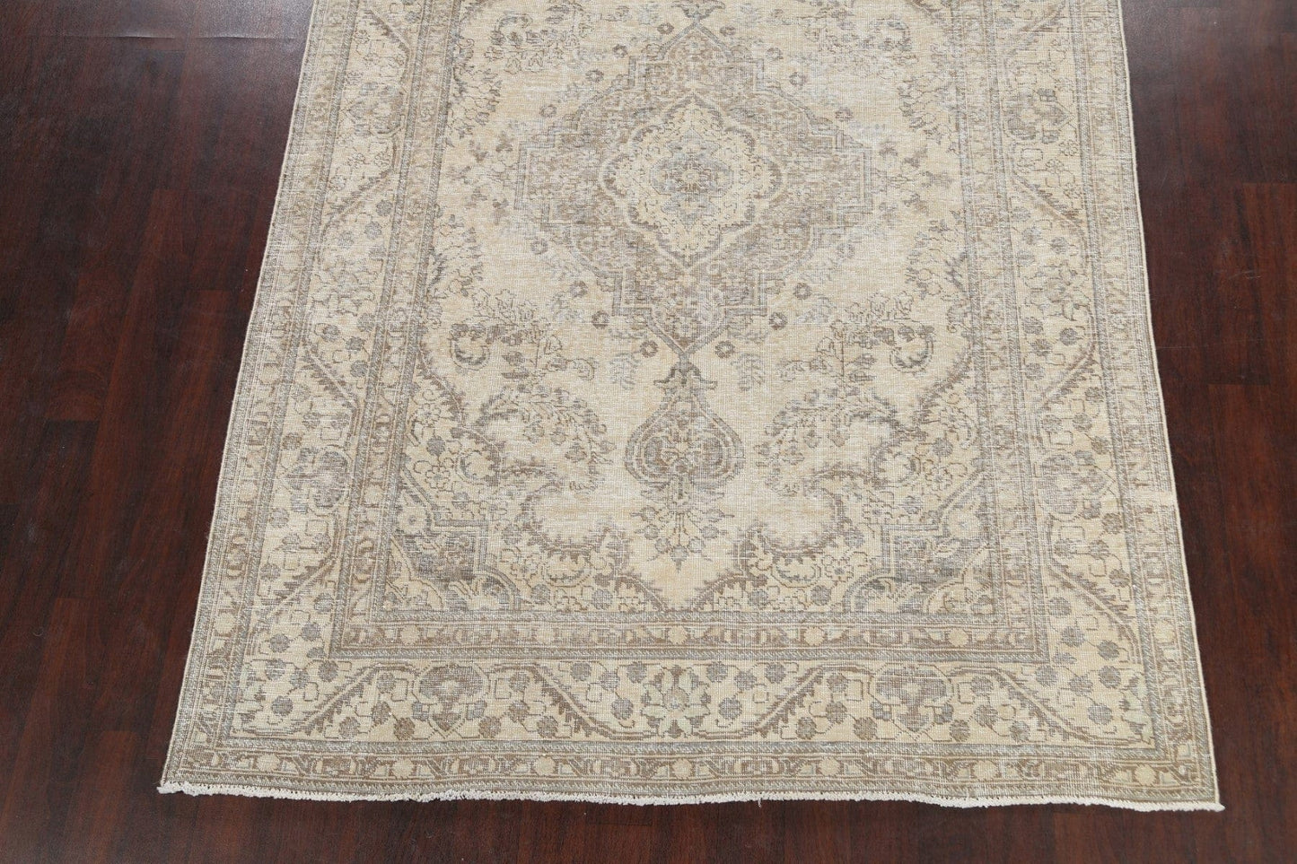 Muted Distressed Tabriz Persian Area Rug 6x9