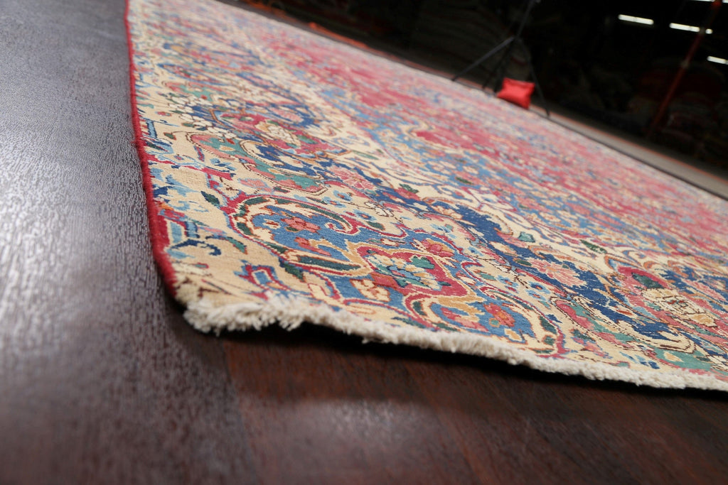 Muted Distressed Kerman Persian Area Rug 10x13