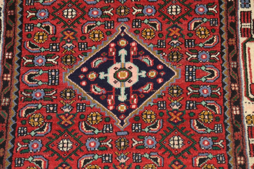 Geometric Hamedan Persian Area Rug 3x5