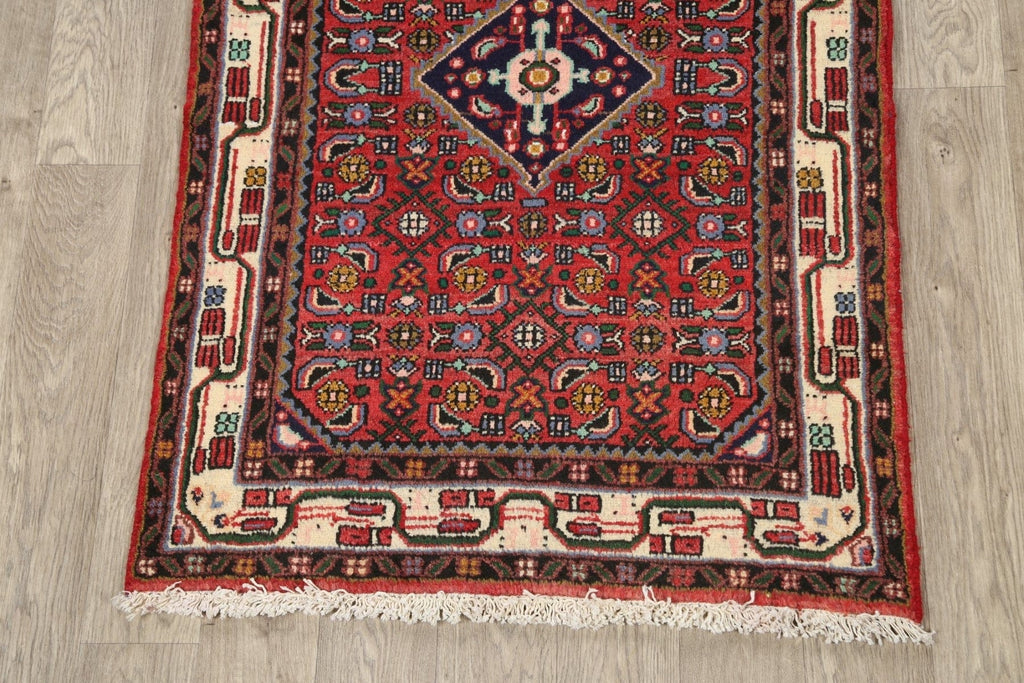 Geometric Hamedan Persian Area Rug 3x5