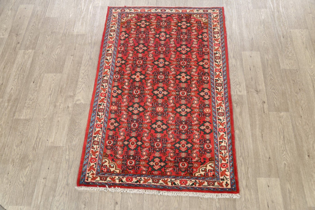 Geometric Hamedan Persian Area Rug 3x5