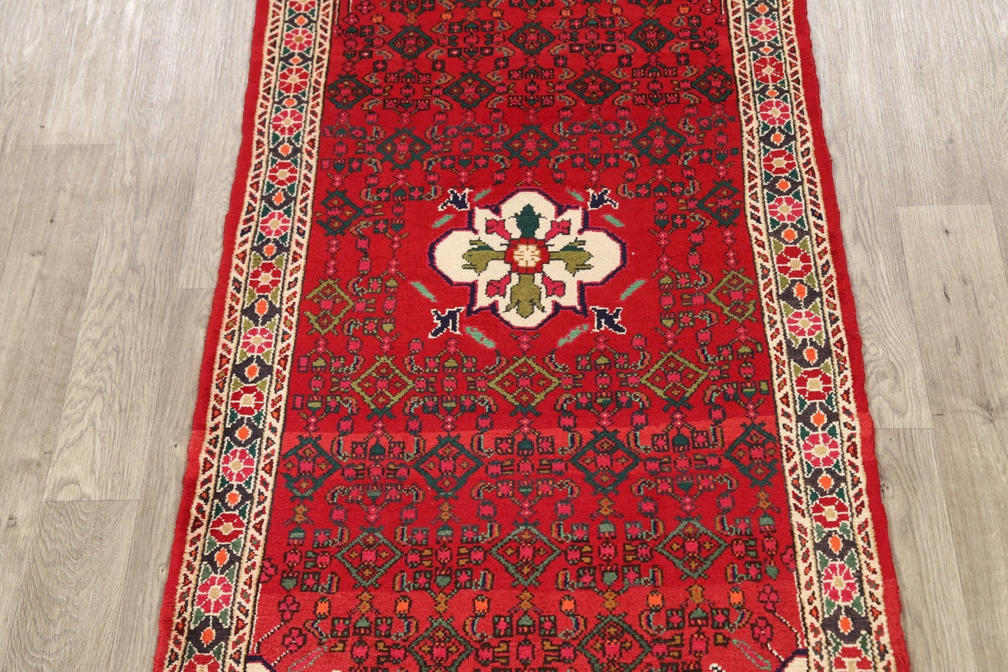 Geometric Hamedan Persian Area Rug 3x6