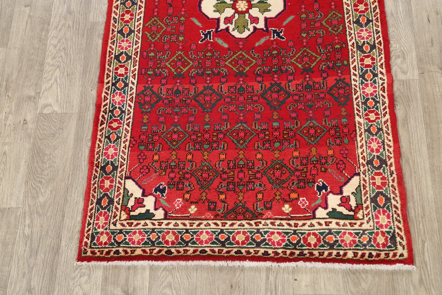 Geometric Hamedan Persian Area Rug 3x6