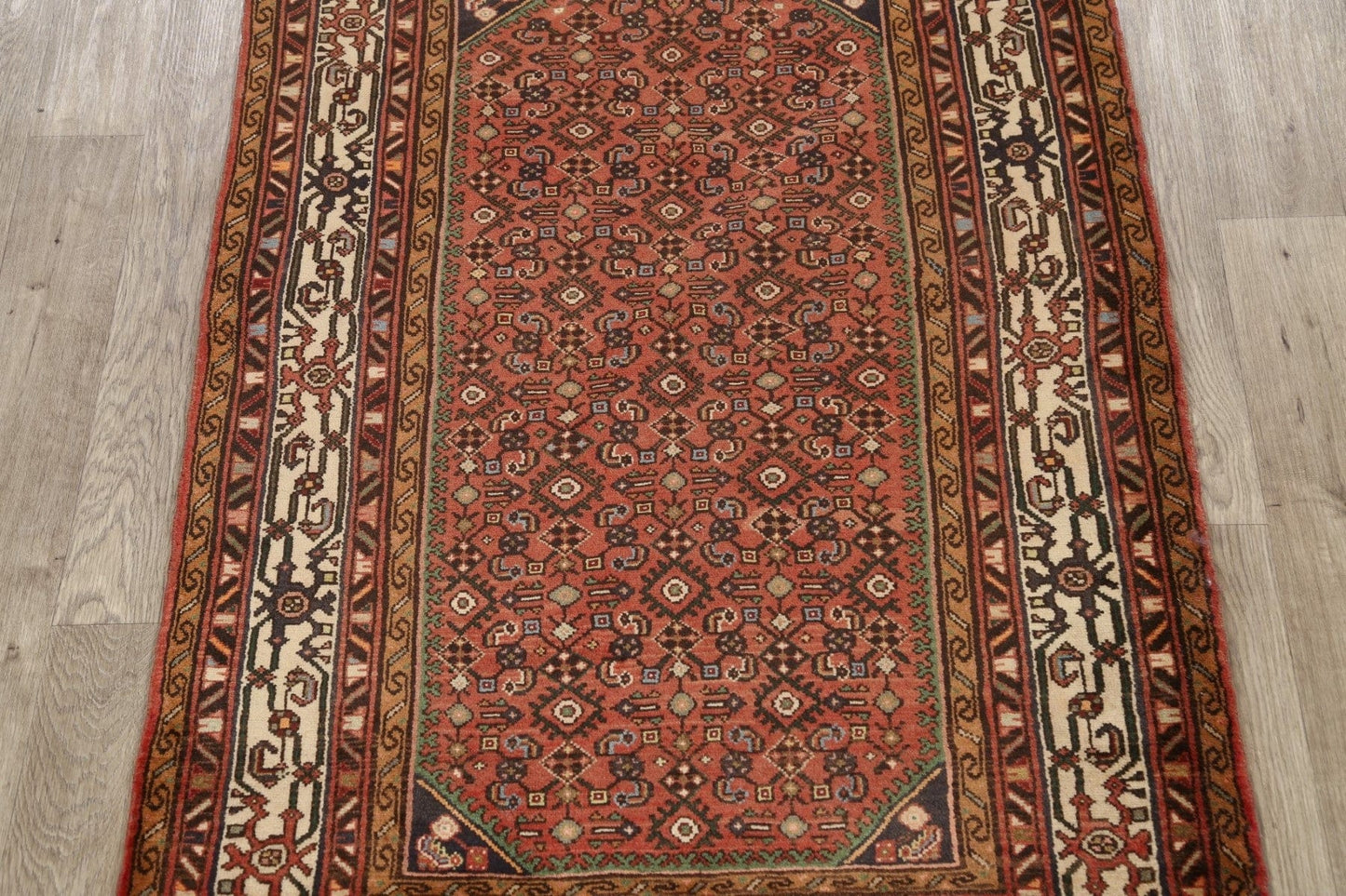 Geometric Hamedan Persian Area Rug 4x6