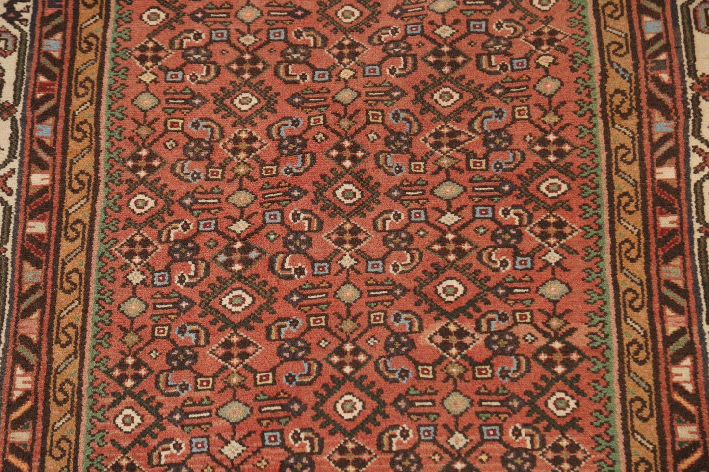 Geometric Hamedan Persian Area Rug 4x6