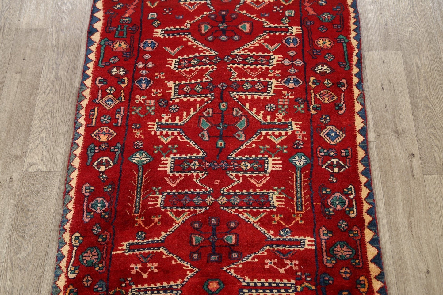 Geometric Hamedan Persian Area Rug 4x6