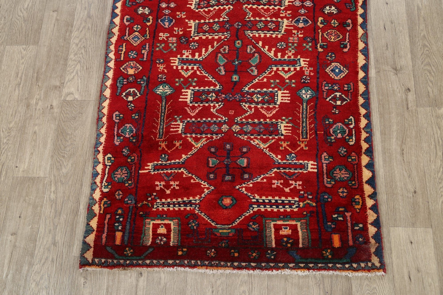 Geometric Hamedan Persian Area Rug 4x6